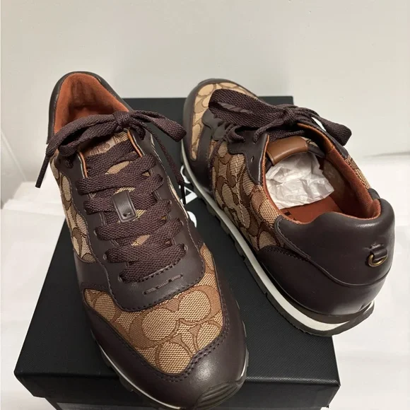 Khaki Chestnut women’s Coach Runners Shoes new - Picture 4 of 9